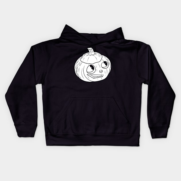 Cute Halloween White Silhouette Jack O' Lantern Kids Hoodie by saradaboru